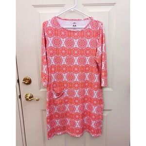 Kenny Dana Silky UPF 50 body cooling Medallion Dress Size‎ Medium 3/4 Sleeves